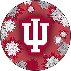 Indiana Hoosiers Round 4-Inch NCAA Floral Love Vinyl Sticker - Blossoming School Spirit Decal