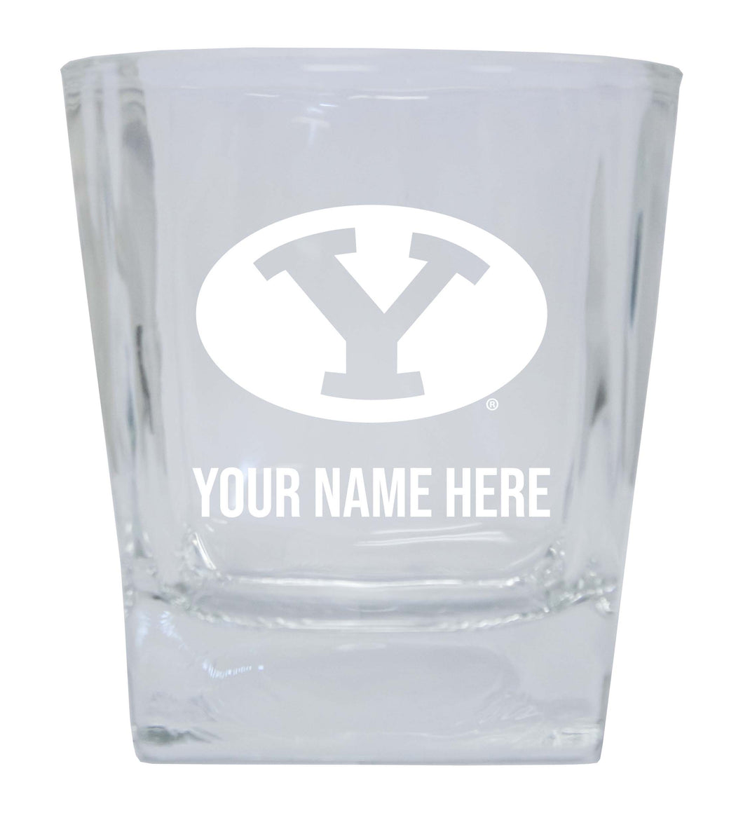 Brigham Young Cougars  Personalized NCAA Spirit Elegance 10oz Etched Glass Tumbler