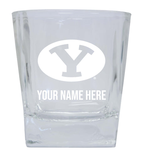 Brigham Young Cougars 2-Pack Personalized NCAA Spirit Elegance 10oz Etched Glass Tumbler