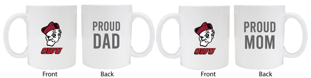 Ohio Wesleyan University Proud Mom And Dad White Ceramic Coffee Mug 2 pack (White)