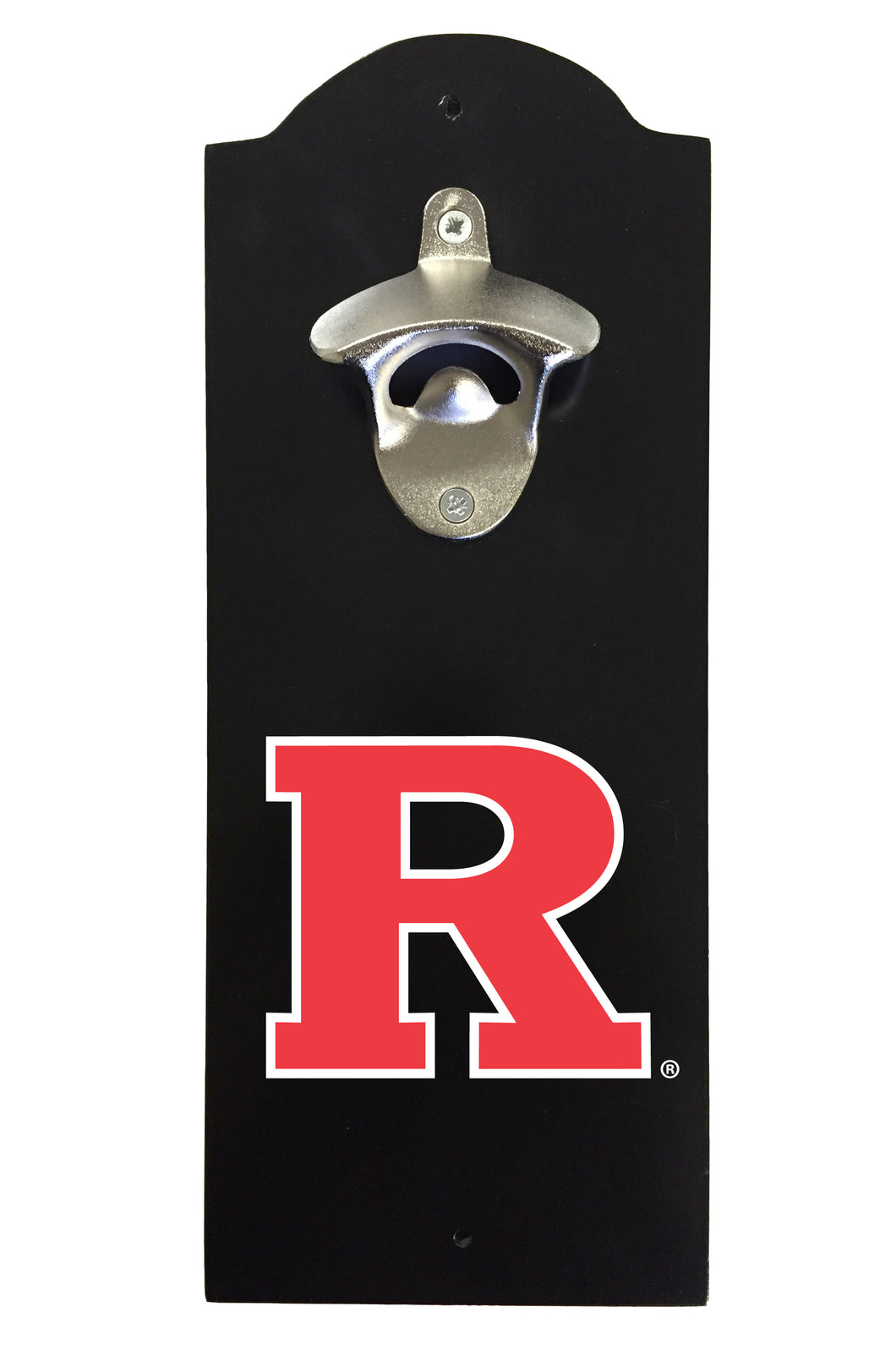 Rutgers Scarlet Knights Wall-Mounted Bottle Opener – Sturdy Metal with Decorative Wood Base for Home Bars, Rec Rooms & Fan Caves