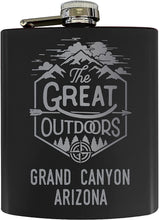 Load image into Gallery viewer, Grand Canyon Arizona Laser Engraved Explore the Outdoors Souvenir 7 oz Stainless Steel Flask
