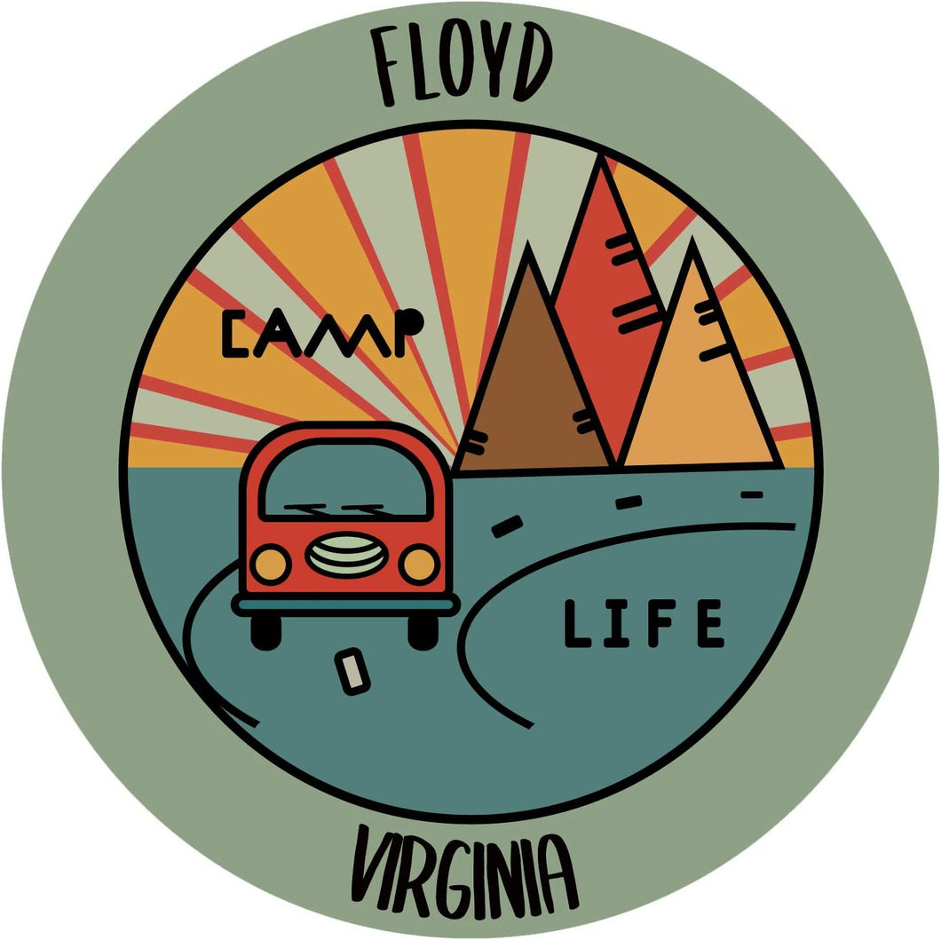 Floyd Virginia Camp Life Souvenir Decorative Stickers Choice of Size