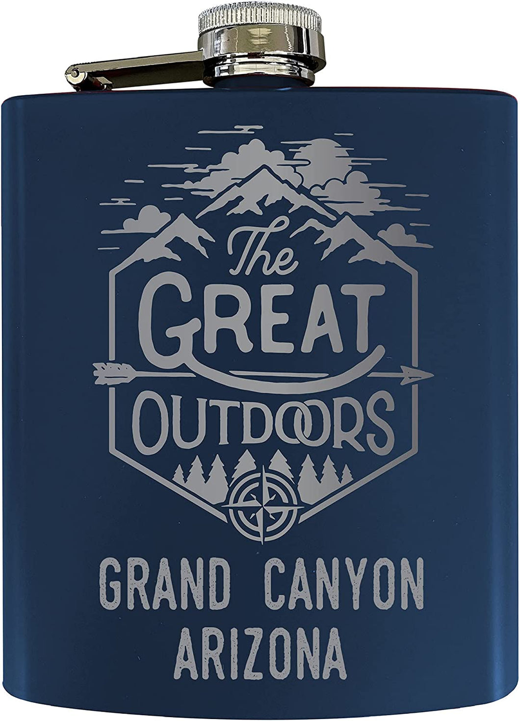 Grand Canyon Arizona Laser Engraved Explore the Outdoors Souvenir 7 oz Stainless Steel Flask