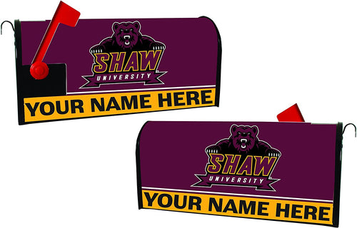 Shaw University Bears NCAA Officially Licensed Mailbox Cover Customizable With Your Name
