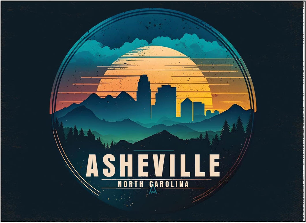 Asheville North Carolina Souvenir Wood sign with frame 5x7