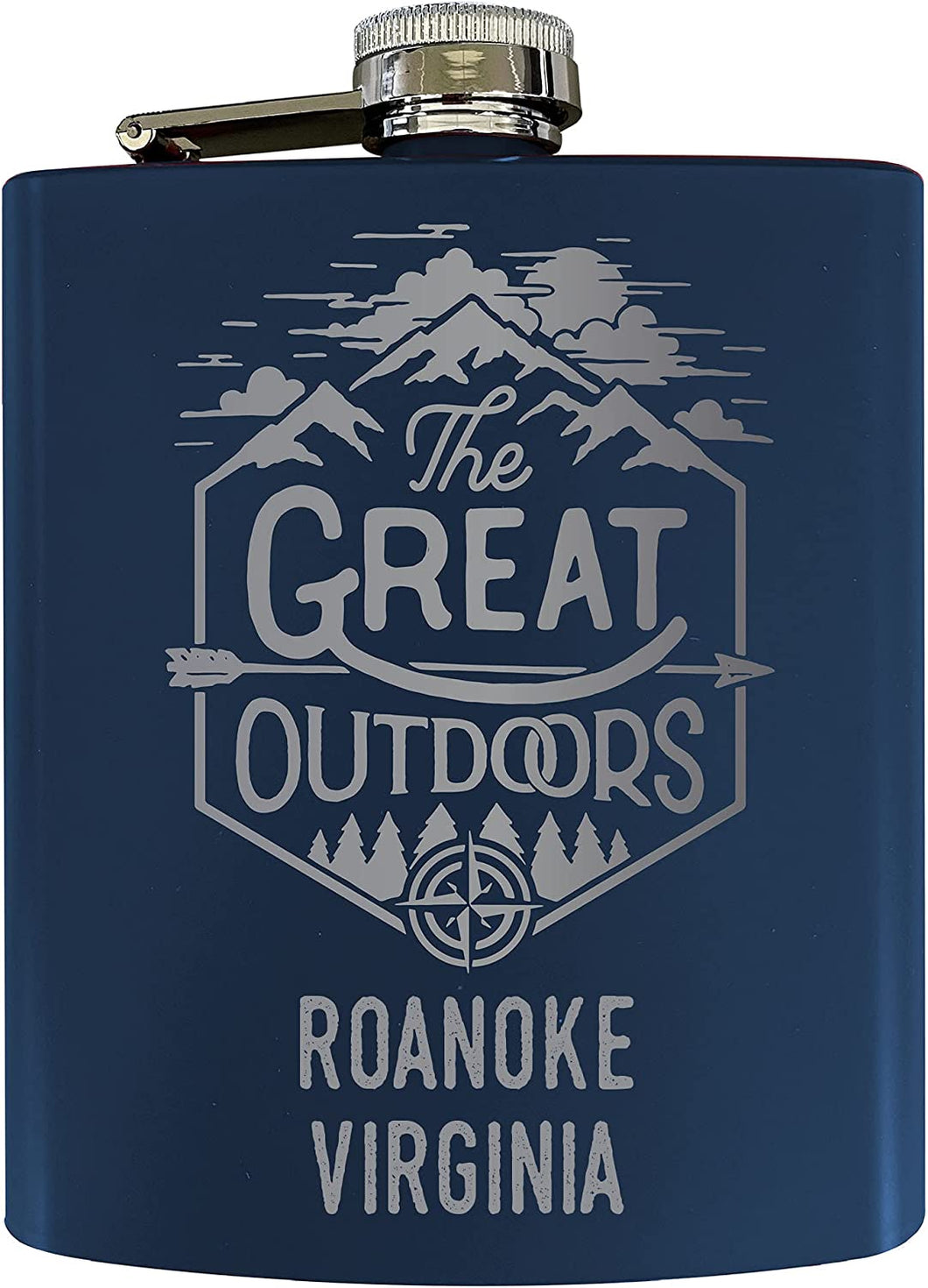 Roanoke Virginia Laser Engraved Explore the Outdoors Souvenir 7 oz Stainless Steel Flask