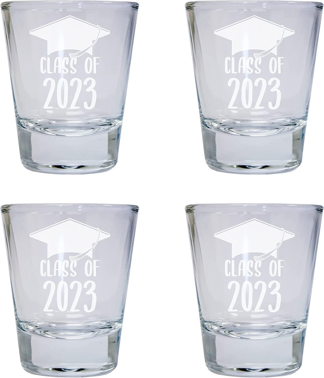 Class of 2023 Grad 2 Ounce Etched Round Shot Glass