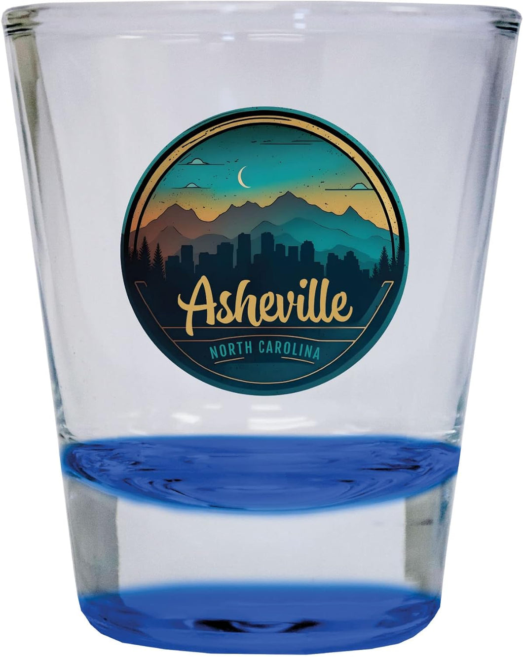 Asheville North Carolina Souvenir 1.5 Ounce Shot Glass Round