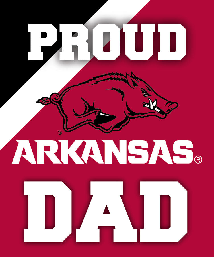 Arkansas Razorbacks NCAA Collegiate 5x6 Inch Rectangle Stripe Proud Dad Decal Sticker