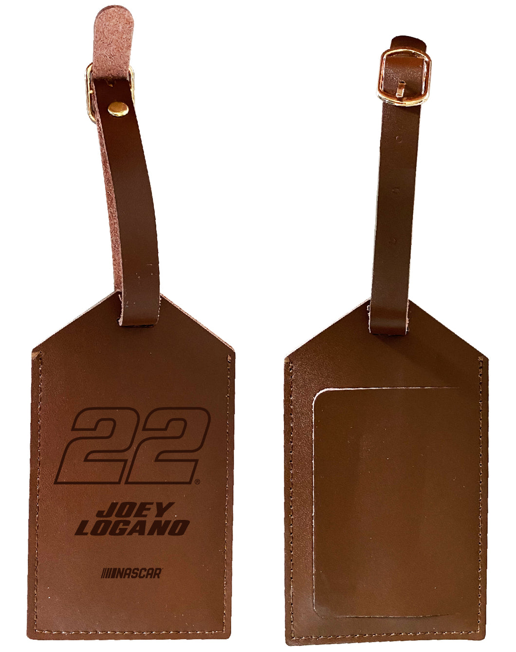 Nascar #22 Joey Logano Leather Luggage Tag Engraved