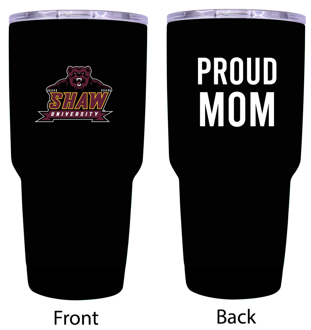 Shaw University Bears Proud Mom 24 oz Insulated Stainless Steel Tumbler - Black