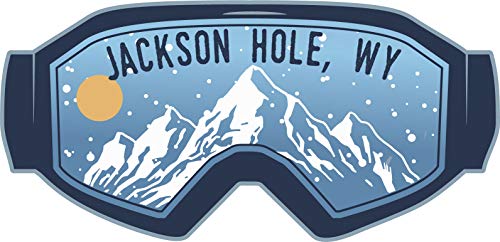 Jackson Hole Wyoming Ski Adventures Souvenir Approximately 5 x 2.5-Inch Vinyl Decal Sticker Goggle Design 4-Pack