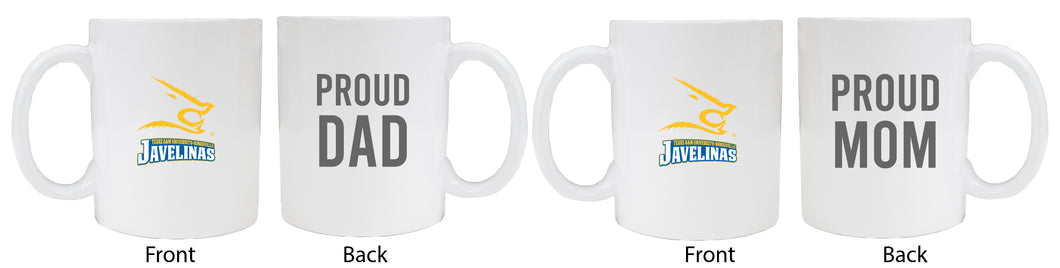 Texas A&M Kingsville Javelinas Proud Mom And Dad White Ceramic Coffee Mug 2 pack (White)