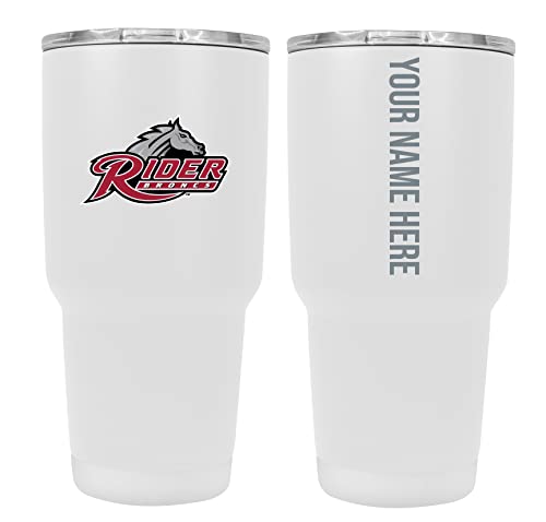 Custom Rider University Broncs White Insulated Tumbler - 24oz Engraved Stainless Steel Travel Mug