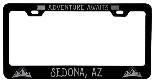 R and R Imports Sedona Arizona Laser Etched Vanity Black Metal License Plate Frame