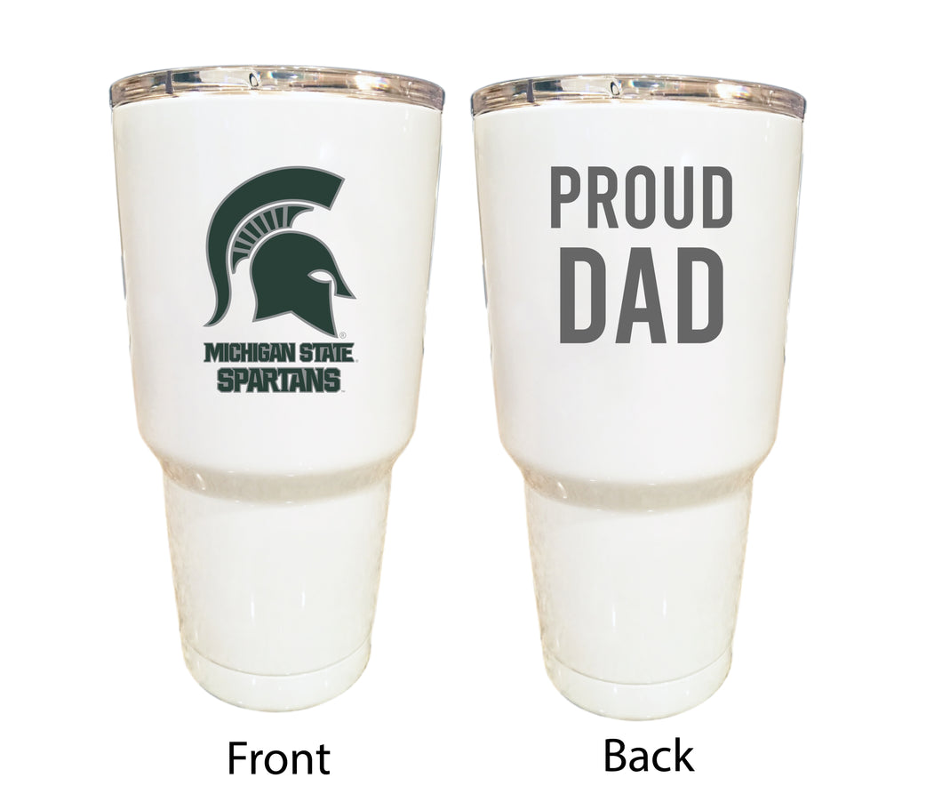 Michigan State Spartans Proud Dad 24 oz Insulated Stainless Steel Tumbler White