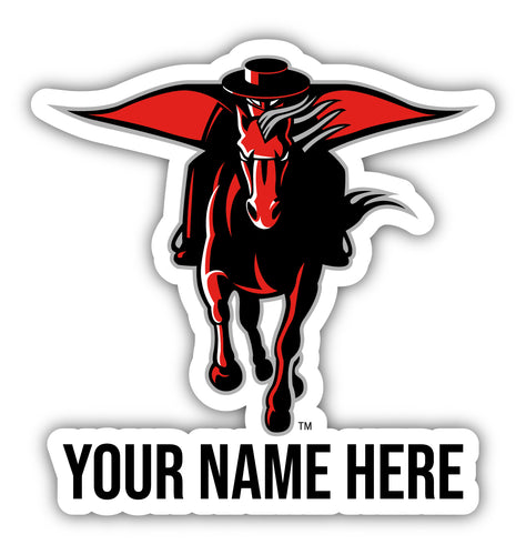 Texas Tech Red Raiders 9x14-Inch Mascot Logo NCAA Custom Name Vinyl Sticker - Personalize with Name