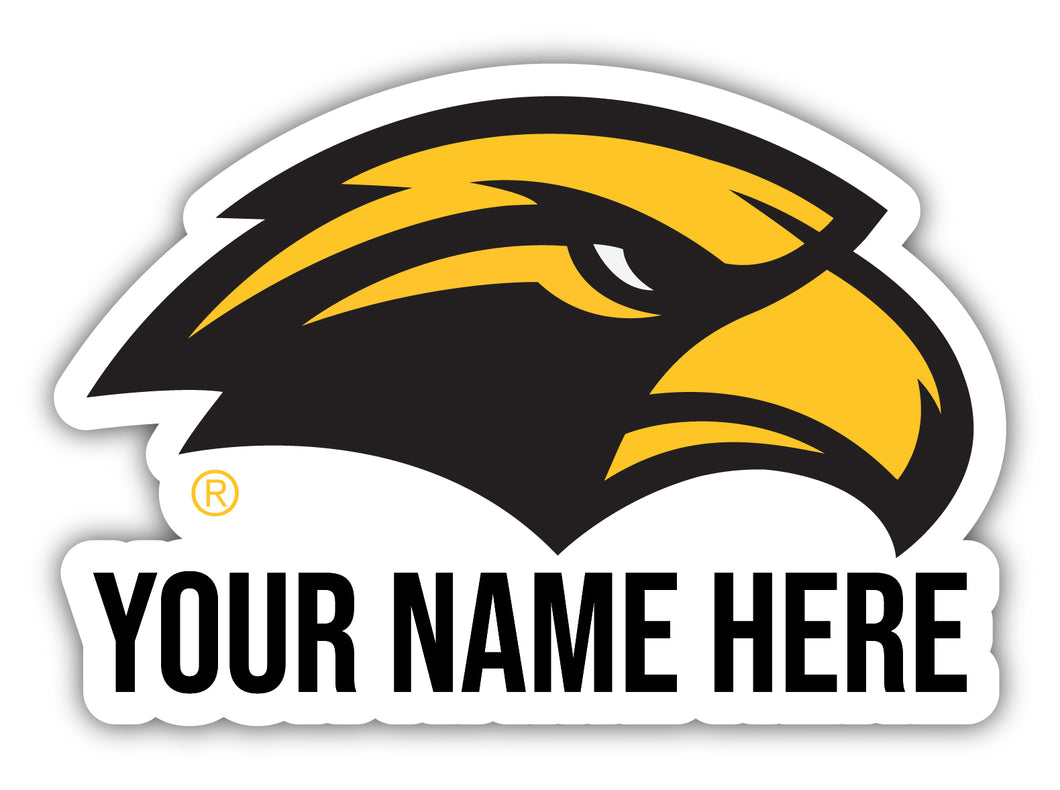 Southern Mississippi Golden Eagles 9x14-Inch Mascot Logo NCAA Custom Name Vinyl Sticker - Personalize with Name