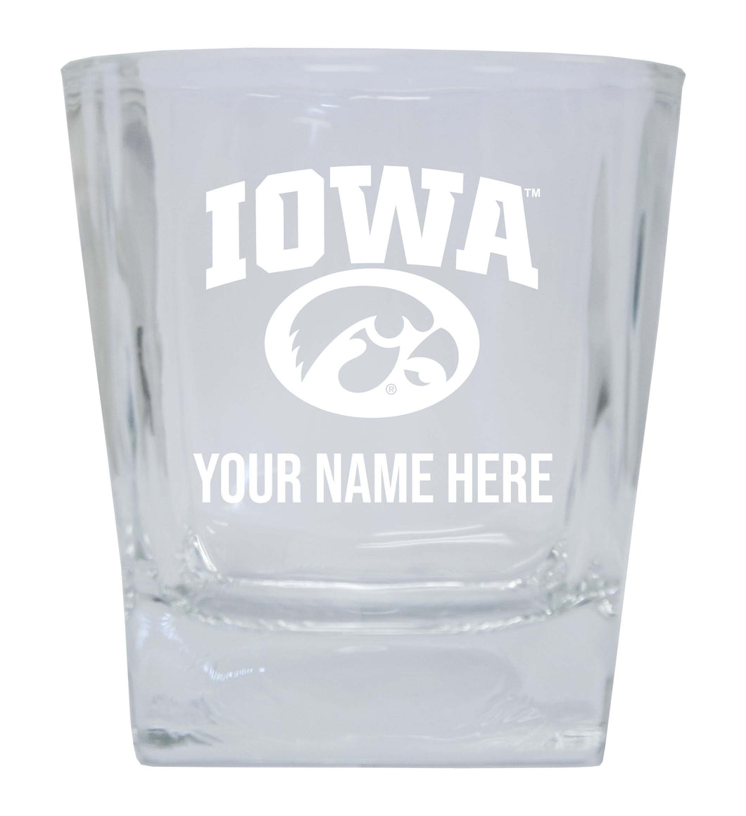 Iowa Hawkeyes Custom College Etched Alumni 8oz Glass Tumbler 2 Pack