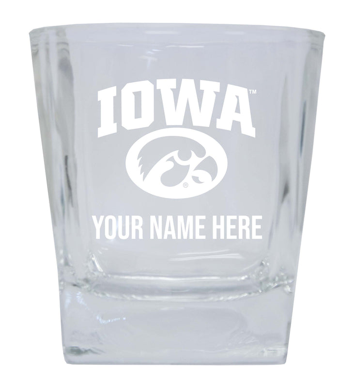 Iowa Hawkeyes  Personalized NCAA Spirit Elegance 10oz Etched Glass Tumbler