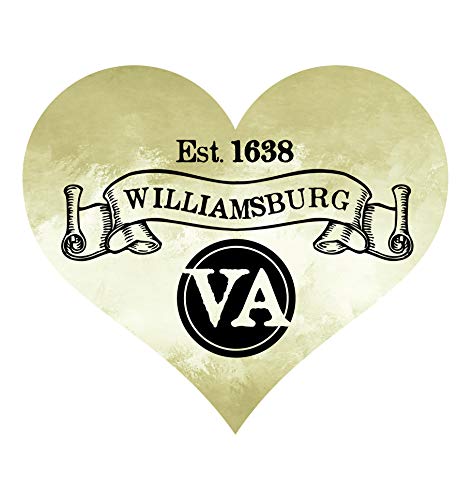 Williamsburg Virginia Historic Town Souvenir Heart Sticker Decal