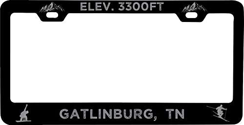 R and R Imports Gatlinburg Tennessee Etched Metal License Plate Frame Black