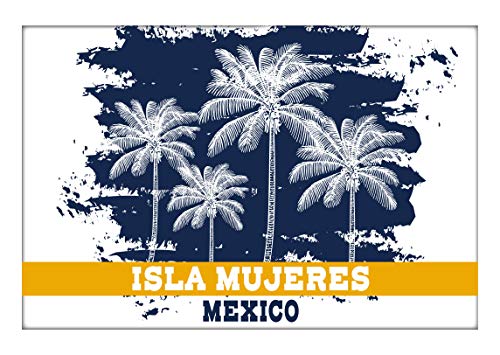 Isla Mujeres Mexico Souvenir 2x3 Inch Fridge Magnet Palm Design