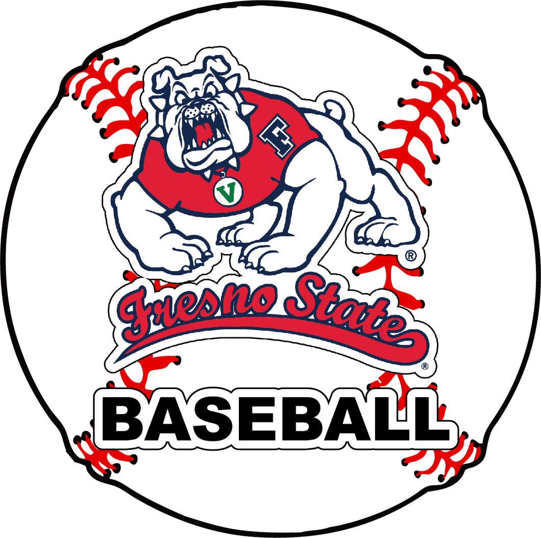 Fresno State Bulldogs 4-Inch Round Baseball NCAA Passion Vinyl Decal Sticker