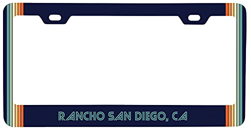 Rancho San Diego California Car Metal License Plate Frame Retro Design