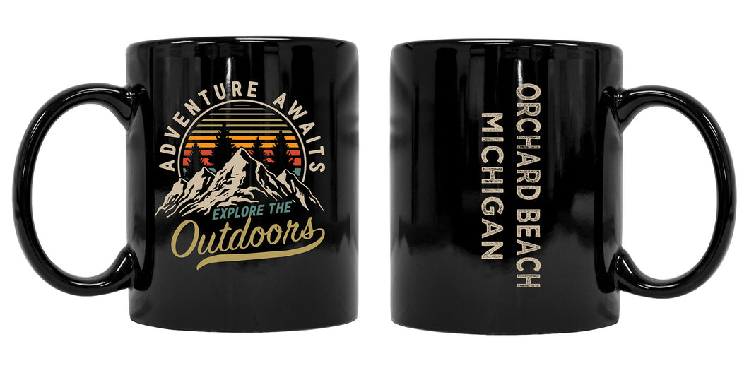 Orchard Beach Michigan Souvenir Adventure Awaits 8 oz Coffee Mug 2-Pack