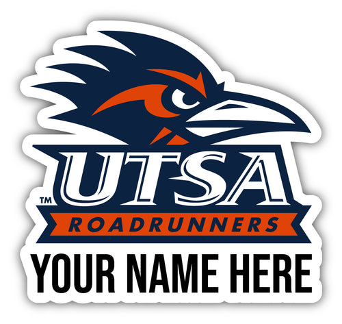 UTSA Road Runners 9x14-Inch Mascot Logo NCAA Custom Name Vinyl Sticker - Personalize with Name