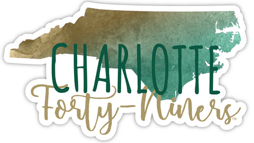 North Carolina Charlotte Forty-Niners 2-Inch on one of its sides Watercolor Design NCAA Durable School Spirit Vinyl Decal Sticker
