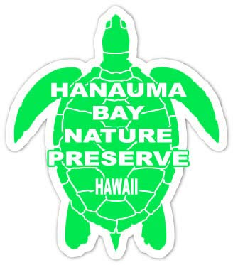 Hanauma Bay Nature Preserve, Oahu Hawaii 4 Inch Green Turtle Shape Decal Sticke