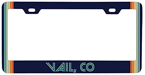 Vail Colorado Car Metal License Plate Frame Retro Design