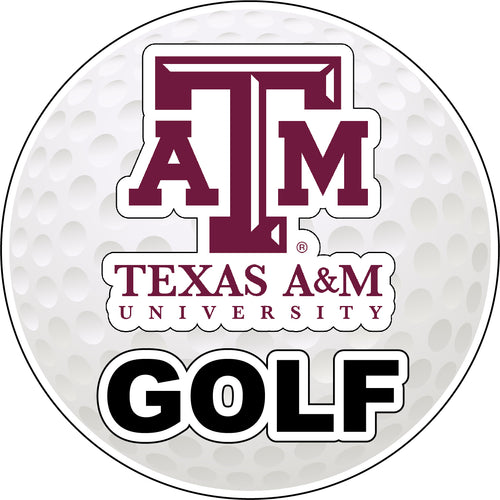 Texas A&M Aggies 4-Inch Round Golf NCAA Fairway Fervor Vinyl Decal Sticker