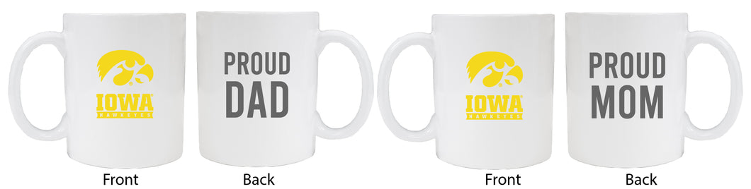Iowa Hawkeyes Proud Mom And Dad White Ceramic Coffee Mug 2 pack (White)