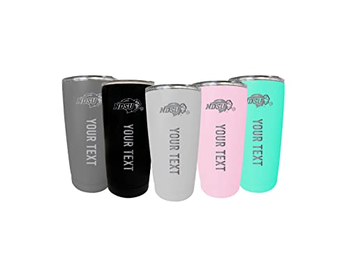 Custom North Dakota State Bison 16 oz Etched Insulated Stainless Steel Tumbler with Engraved Name Choice of Color