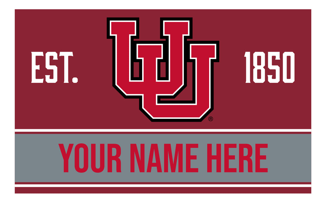 Personalized Customizable Utah Utes Wood Sign with Frame Custom Name