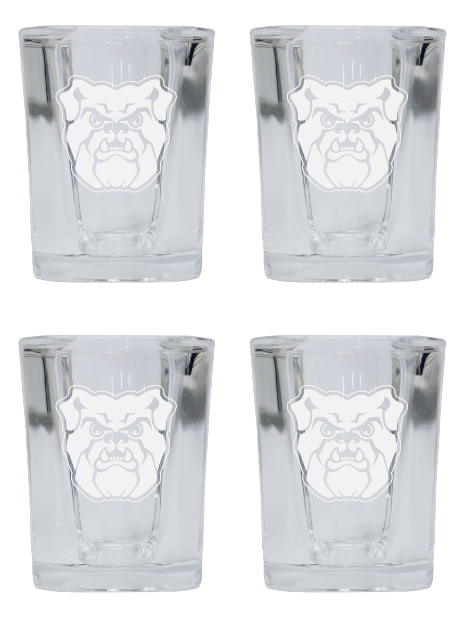 Butler Bulldogs NCAA Collector's Edition 2oz Square Shot Glass - Laser Etched Logo 4-Pack