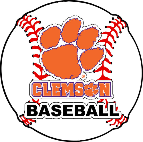 Clemson Tigers 4-Inch Round Baseball NCAA Passion Vinyl Decal Sticker