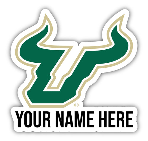 South Florida Bulls 9x14-Inch Mascot Logo NCAA Custom Name Vinyl Sticker - Personalize with Name