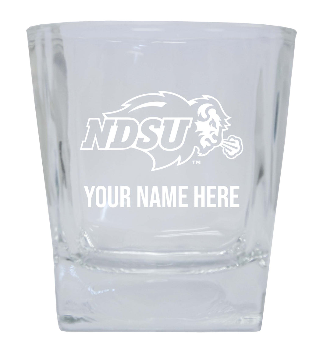 North Dakota State Bison 2-Pack Personalized NCAA Spirit Elegance 10oz Etched Glass Tumbler
