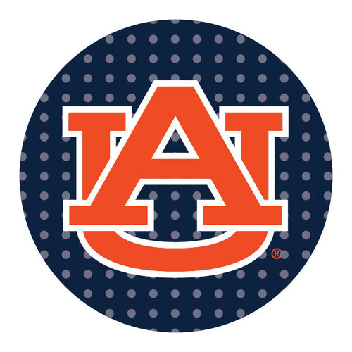 Auburn Tigers Polka Dot 4-Inch Round Shape NCAA High-Definition Magnet - Versatile Metallic Surface Adornment