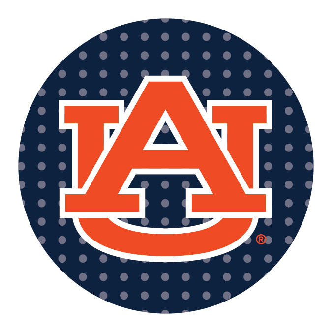 Auburn Tigers Polka Dot 4-Inch Round Shape NCAA High-Definition Magnet - Versatile Metallic Surface Adornment