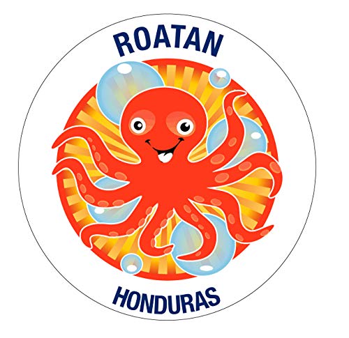 Roatan Honduras Souvenir 4 Inch Vinyl Decal Sticker Octopus Design