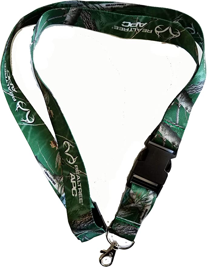 RealTree APC Green Camo Pattern Hunting Breakaway Lanyard Keychain with Detachable Clasp