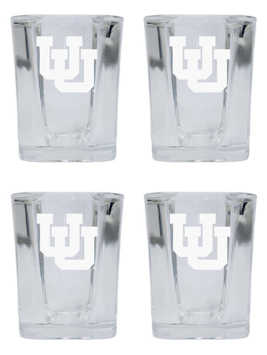 Utah Utes NCAA Collector's Edition 2oz Square Shot Glass - Laser Etched Logo 4-Pack