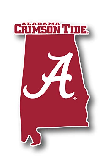 Alabama Crimson Tide 4-Inch State Shape NCAA Vinyl Decal Sticker for Fans, Students, and Alumni