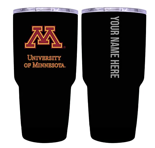 Custom Minnesota Gophers Black Insulated Tumbler - 24oz Engraved Stainless Steel Travel Mug